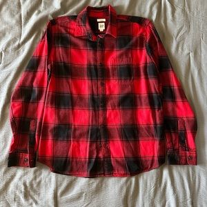 GAP Men's Long Sleeve Untucked Button Down Flannel Shirt